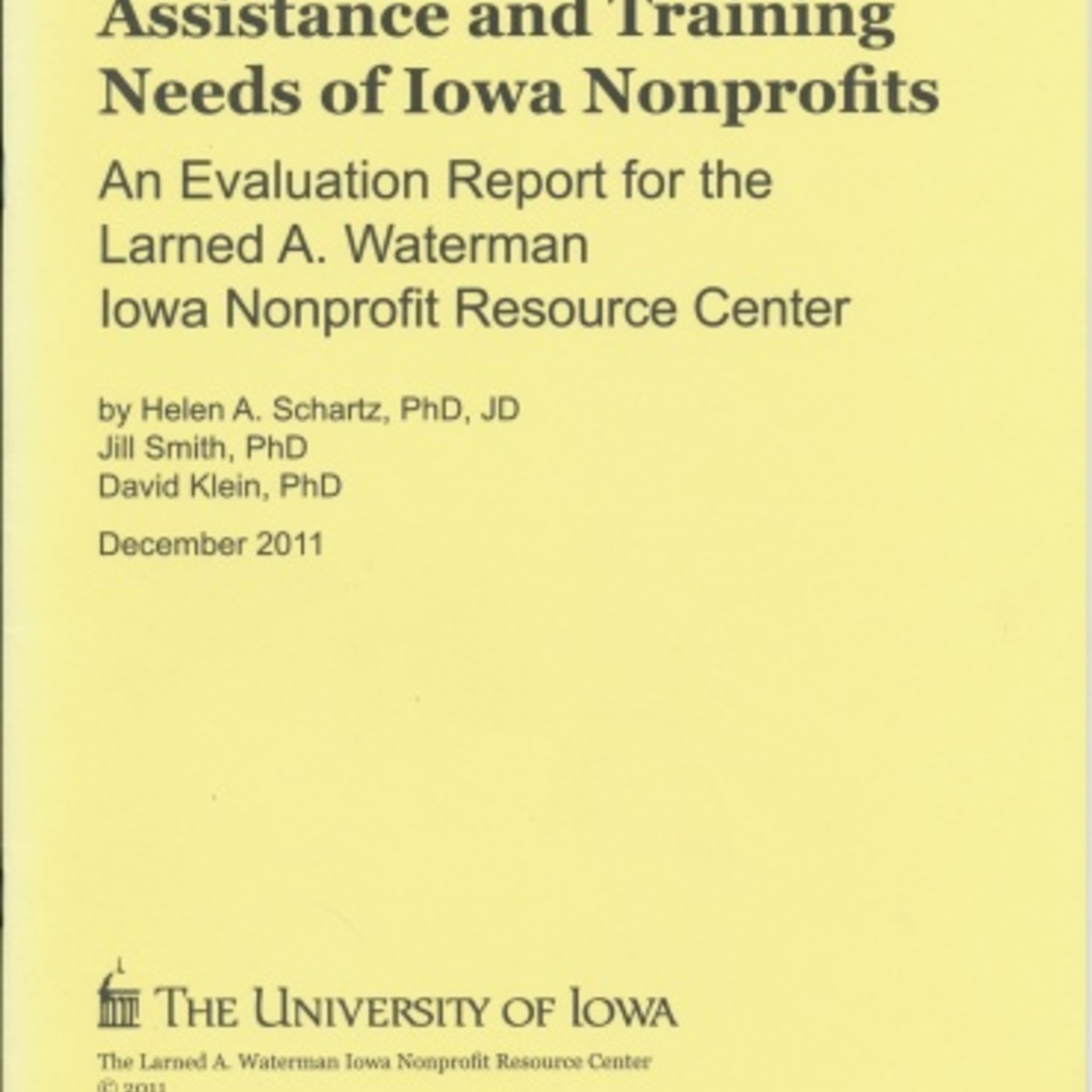 Meeting the Technical Assistance & Training Needs of Ia Nonprofits